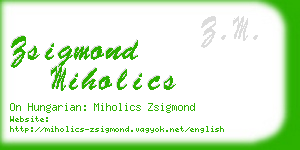 zsigmond miholics business card